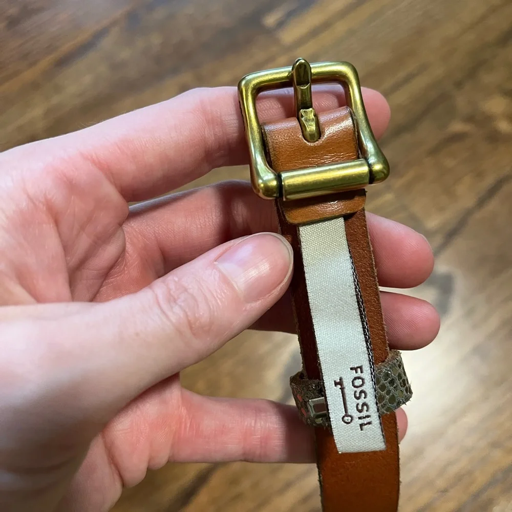 FOSSIL Leather Belt with Multiple Colors and Patterns Brown